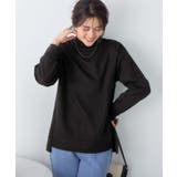 ブラック | 裏起毛ニットソーリブ切替トップス | Viola e Viola
