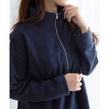 裏起毛ハーフジップコクーンチュニック | alotta | 詳細画像5