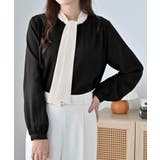 ブラック | ３ＷＡＹピン付き配色ボウタイブラウス | alotta