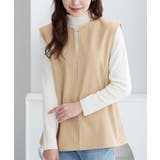 ベージュ | 圧縮ニットキーネックベスト        | alotta