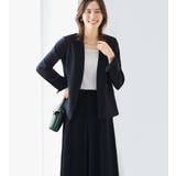 ネイビー | 【2点セット】洗える!カラーレスジャケットガウチョスーツ | Viola e Viola