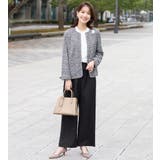 モノトーン系ワイド | 【選べるボトムス】2点セット洗える!セットアップスーツ | Viola e Viola