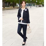 ネイビーテーパード | 【選べるボトムス】2点セット洗える!セットアップスーツ | Viola e Viola