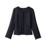 フリンジ使いツイードノーカラージャケット | alotta | 詳細画像18 