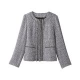 フリンジ使いツイードノーカラージャケット | alotta | 詳細画像19 