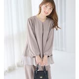 グレージュ | 【2点セット】シフォンレイヤードデザインセットアップ | alotta