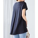 ネイビー | 細見え叶う！ＡラインフレアチュニックＴ | alotta