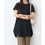 ブラック | ひんやり＆さらり綿混チュニックＴシャツ | Viola e Viola