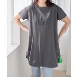 チャコールロゴ | ひんやり＆さらり綿混チュニックＴシャツ | Viola e Viola