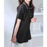 衿配色Ａラインポロチュニック | alotta | 詳細画像12 