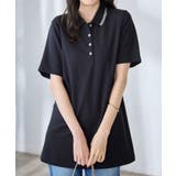 衿配色Ａラインポロチュニック | alotta | 詳細画像2 