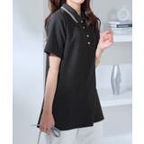 衿配色Ａラインポロチュニック | alotta | 詳細画像15 