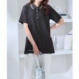 衿配色Ａラインポロチュニック | alotta | 詳細画像16 