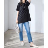 衿配色Ａラインポロチュニック | alotta | 詳細画像5 