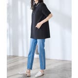 衿配色Ａラインポロチュニック | alotta | 詳細画像6 