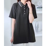 ダークグレー | 衿配色Ａラインポロチュニック | alotta