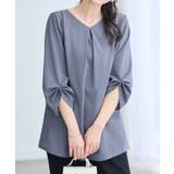 スモーキーブルー | ７分袖ＡラインチュニックＴブラウス | alotta
