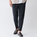 ネイビー | カットジョーゼットピンタックパンツ | REMEN’S