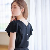 パール調ボタンフリル袖サマーニット | alotta | 詳細画像15