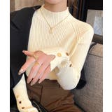 ニット 袖ボタン リブ ハイネック | ALTROSE | 詳細画像3 