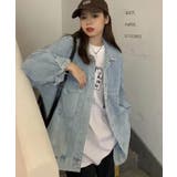 オーバー デニム ジャケット シンプル ユニセックス 韓国風 高見え | ALTROSE | 詳細画像3 