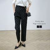 ハイウエストパンツ センタープレス フロッキードット | AMELY | 詳細画像1 