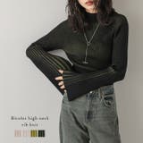 リブニット ハイネック フレアスリーブ | AMELY | 詳細画像1