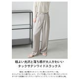 スラックス タックワイドパンツ サテン | AMELY | 詳細画像2