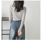 シアー切り替え リブニット トップス | AMELY | 詳細画像7