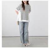 ボーダー柄 ドッキングトップス バックフレア | AMELY | 詳細画像6