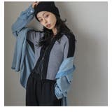 バイカラー リブニット カーディガン | AMELY | 詳細画像8