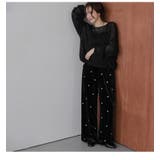 ドット刺繍 ベロア パンツ | AMELY | 詳細画像12 