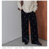 ドット刺繍 ベロア パンツ | AMELY | 詳細画像5 