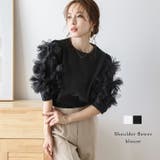 トップス ブラウス フラワーショルダー | AMELY | 詳細画像1