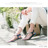 低反発インソール！パール付きフラットトングサンダルぺたんこ レディース Tストラ… | AmiAmi | 詳細画像6 