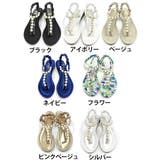 低反発インソール！パール付きフラットトングサンダルぺたんこ レディース Tストラ… | AmiAmi | 詳細画像2 