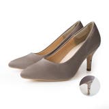 グレー(サテン)/パイソン | 7センチヒール 走れる パンプス レディース | AmiAmi