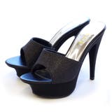 ブラック(ラメ) | ラメ ピンヒール ミュール SH2018 | AmiAmi