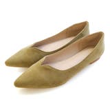 リーフグリーン(スエード) | Vカット デザインパンプス レディース | AmiAmi