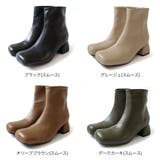 スクエアトゥ ショートブーツ レディース | AmiAmi | 詳細画像2