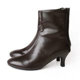 ダークブラウン(スムース) | ストレッチ ショートブーツ レディース | AmiAmi