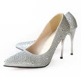 シルバー | ビジュー パーティ パンプス レディース | AmiAmi