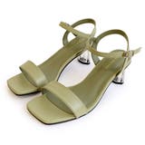 グリーン(スムース) | アンクルストラップ クリアヒール サンダル レディース | AmiAmi