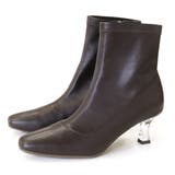 ブラウン | クリアヒール ショートブーツ レディース | AmiAmi