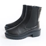 ブラック(スムース) | 厚底 サイドゴア ショートブーツ レディース | AmiAmi