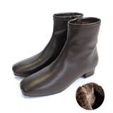 ダークブラウン(スムース)裏起毛 | 防水 ストレッチ ショートブーツ レディース | AmiAmi