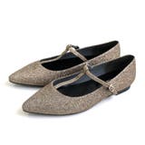 ブロンズ(ラメ) | Tストラップ フラットパンプス レディース | AmiAmi