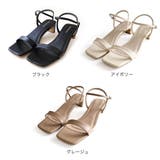 スクエアトゥ プレートヒール サンダル レディース | AmiAmi | 詳細画像2 