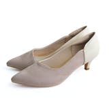 グレージュ(S)×アイボリー(PU) | バイカラー パンプス レディース | AmiAmi