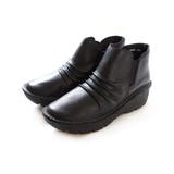 ブラック | 本革 サイドゴアブーツ レディース | AmiAmi